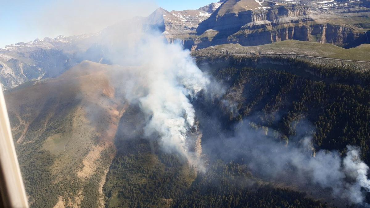 Imagen aérea del fuego