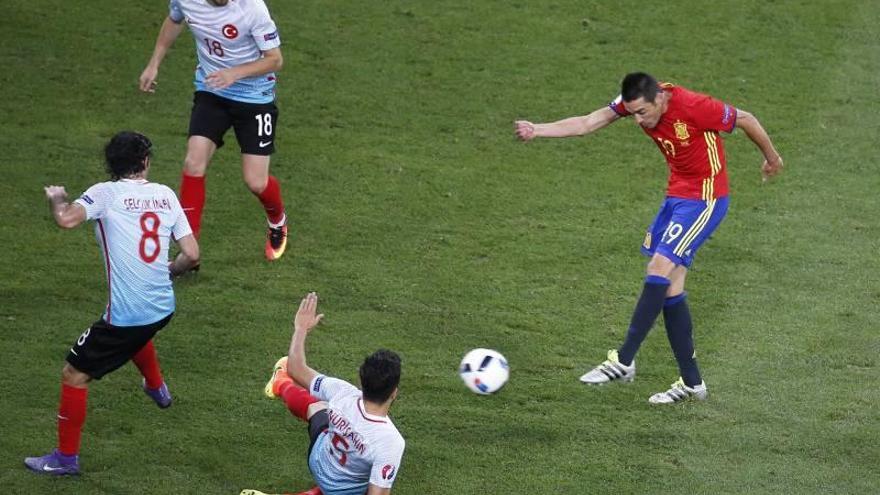 Bruno participa en la fiesta de España frente a Turquía (3-0)