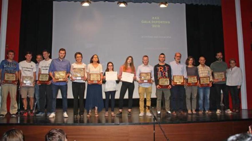 Los premiados en la gala del deporte de Segorbe.
