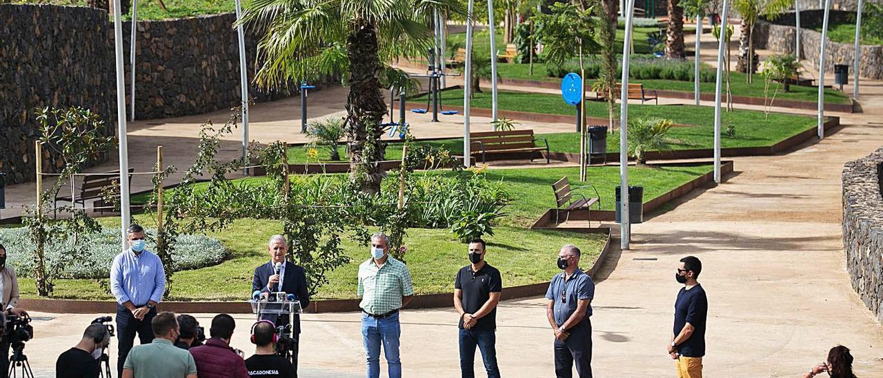 La inauguración del Parque de Opuntia, en La Orotava, en noviembre de 2020.