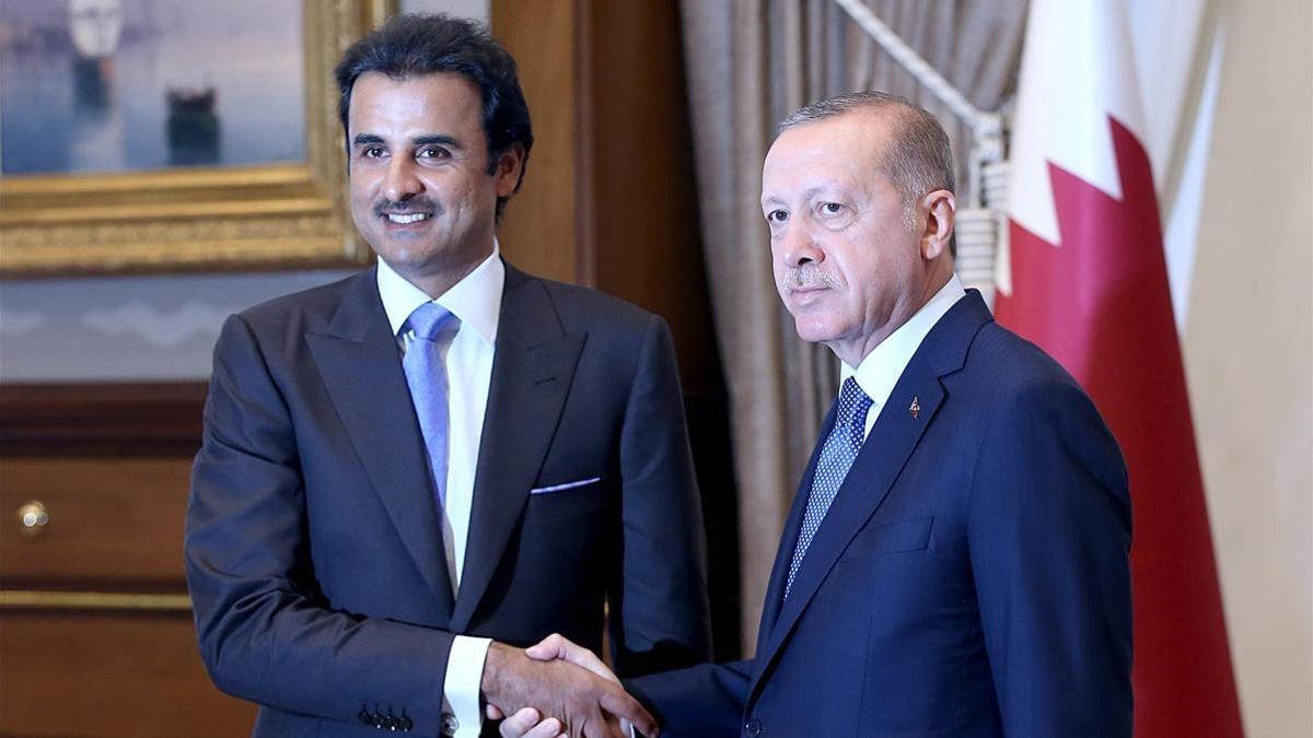 erdogan y el emir de catar jeque Tamim bin Hamad al-Thani