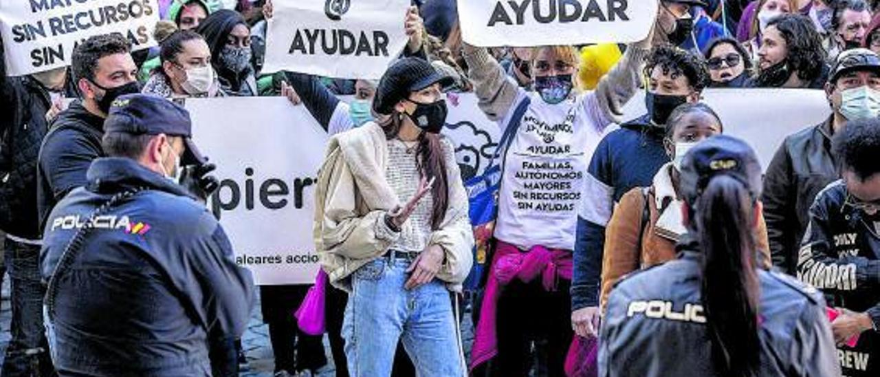 Manifestación del sector de la hostelería en Palma.