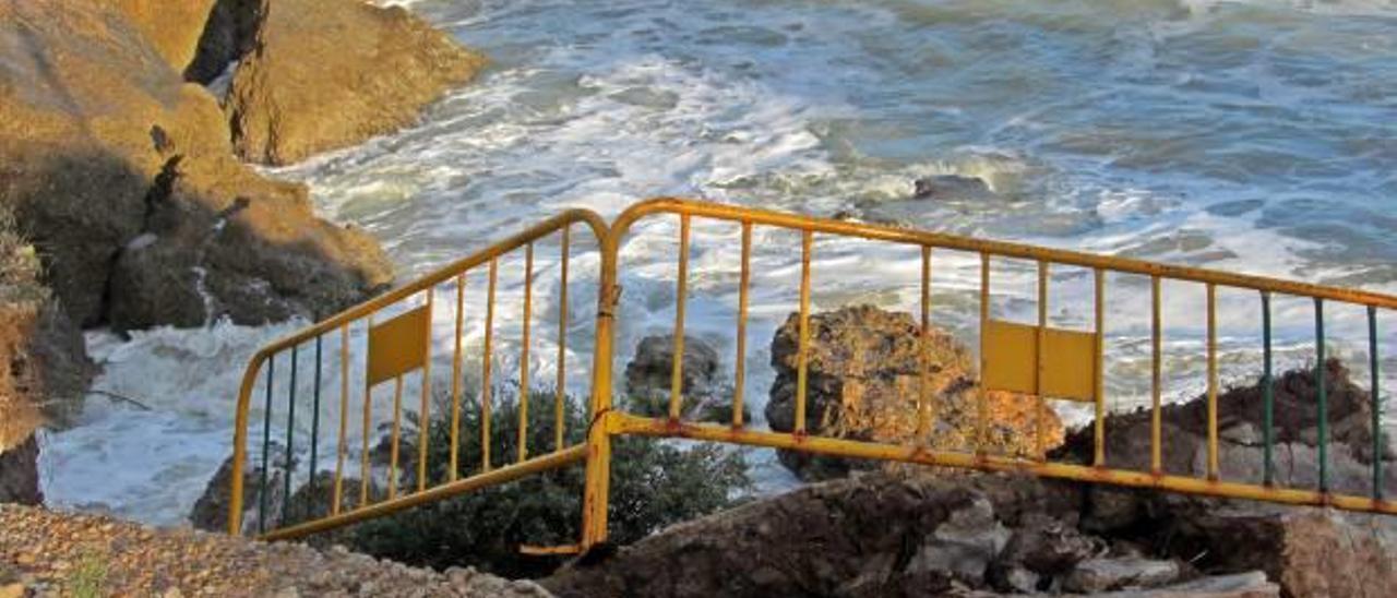 El temporal agudiza la erosión de la costa de Vinaròs