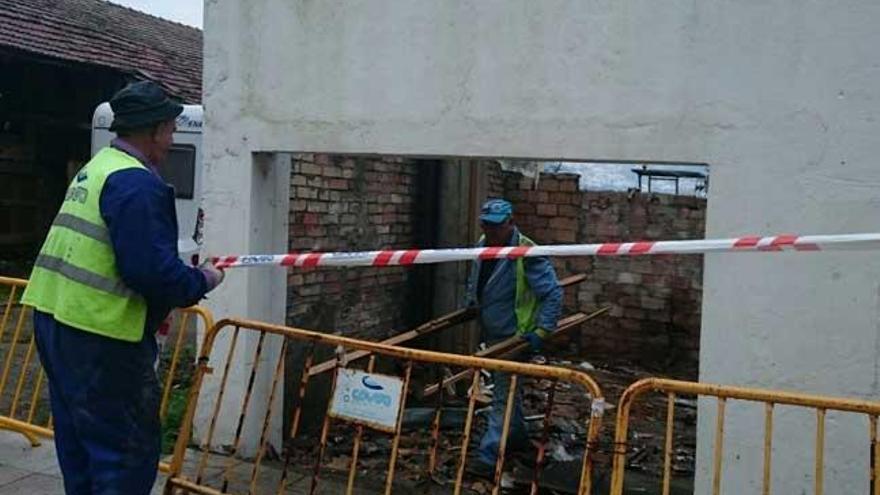 Obras del paseo de Seara, esta mañana, en Moaña // Gonzalo Núñez