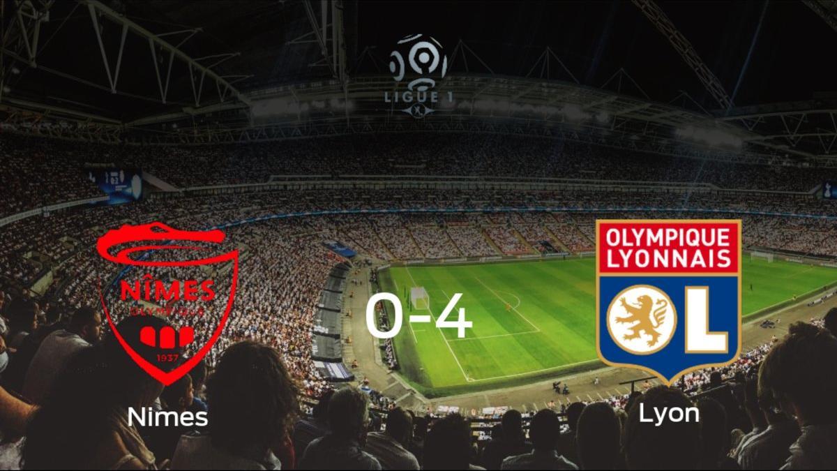 Goleada del Olympique Lyon en el estadio del Olimpique de Nimes (0-4)