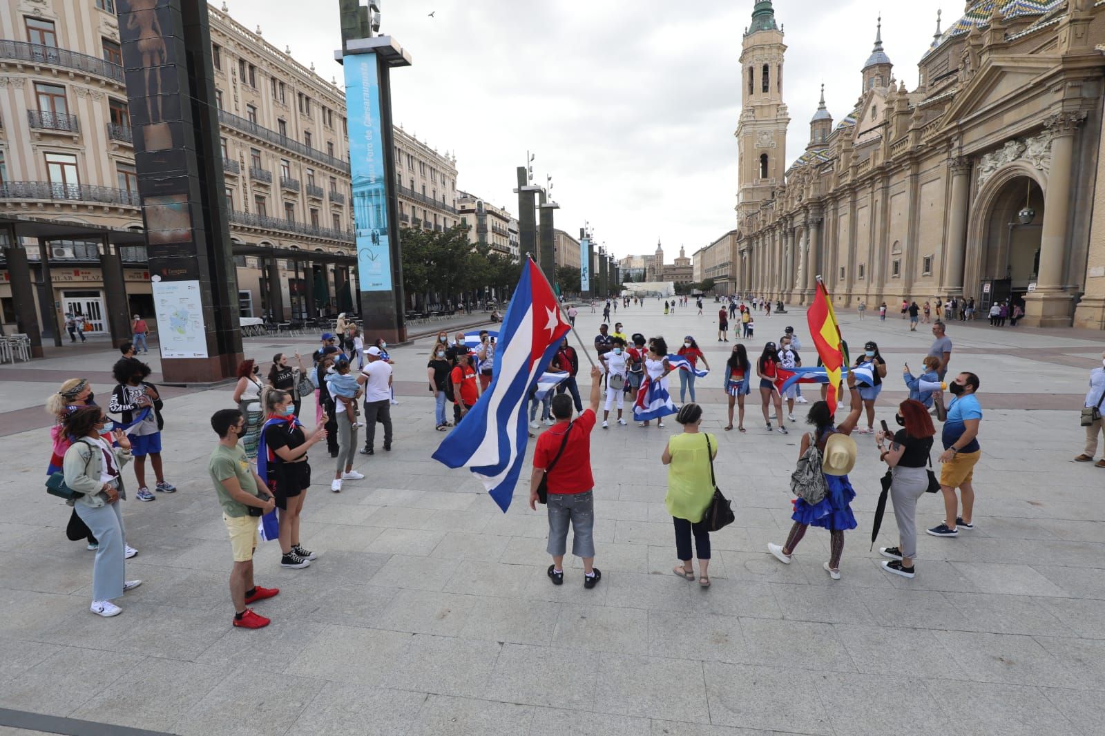 La comunidad cubana de Zaragoza se manifiesta a raíz las protestas en el país