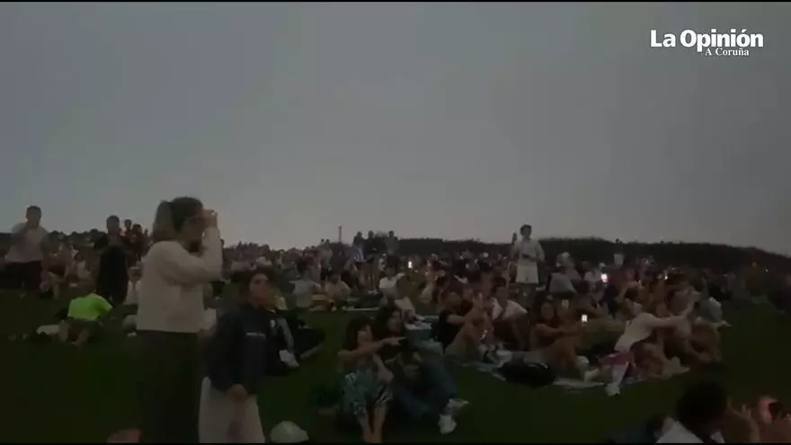 El Monte de San Pedro disfrutó entre las nubes del eclipse