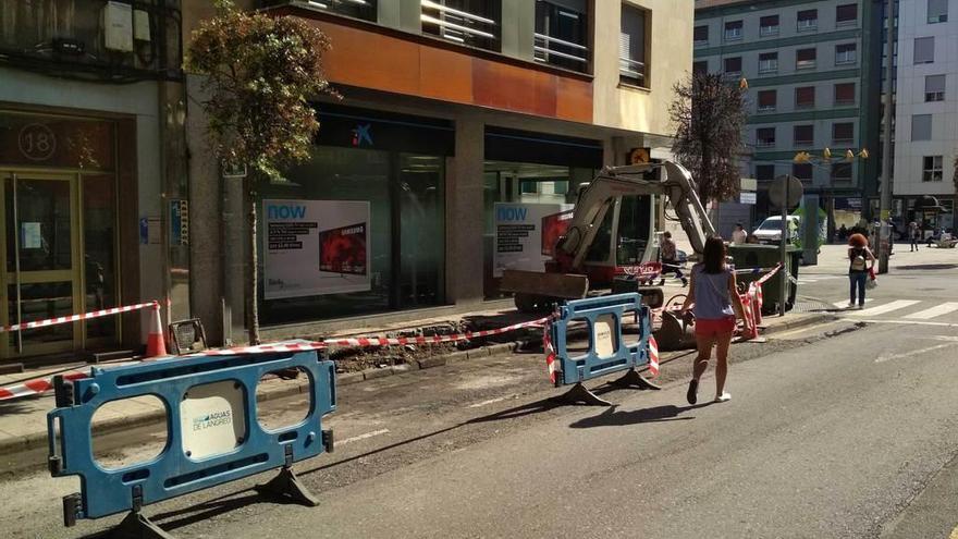 El tramo de la calle Ramón B. Clavería afectado por la avería.