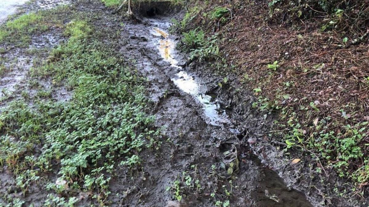 Landín denuncia vertidos procedentes del saneamiento que contaminan el río Areal