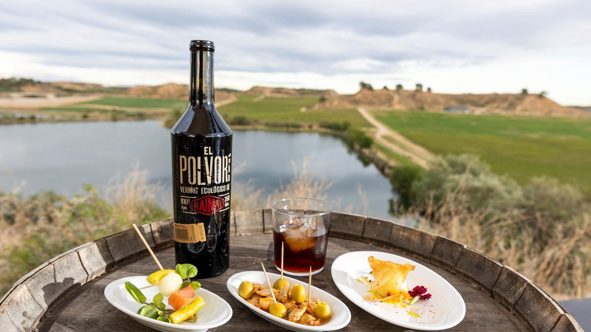 Un aperitivo en la terraza del restaurante de la bodega Raimat, en medio del viñedo.