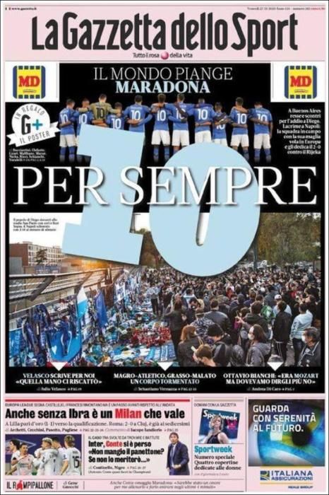 Portada GAZZETTA DELLO SPORT viernes 27 noviembre