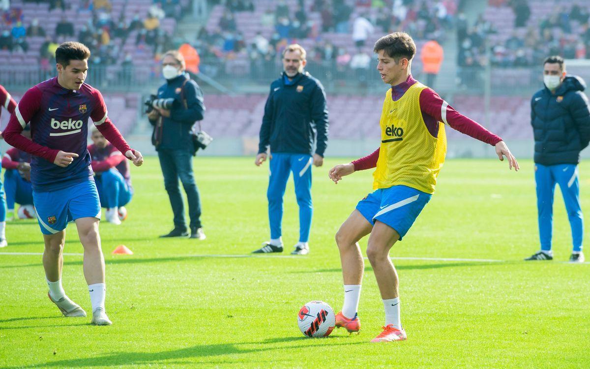 Estanislau Pedrola, en el entreno abierto al público en el Camp Nou.