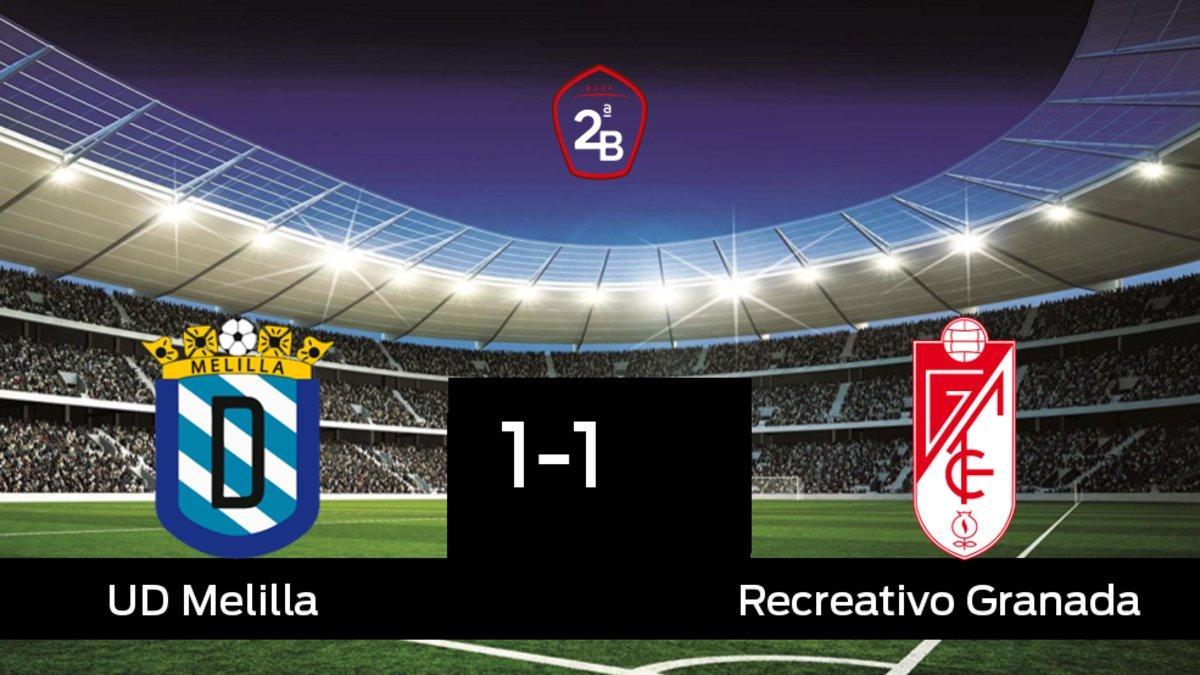 Empate (1-1) entre el Melilla y el Recreativo Granada