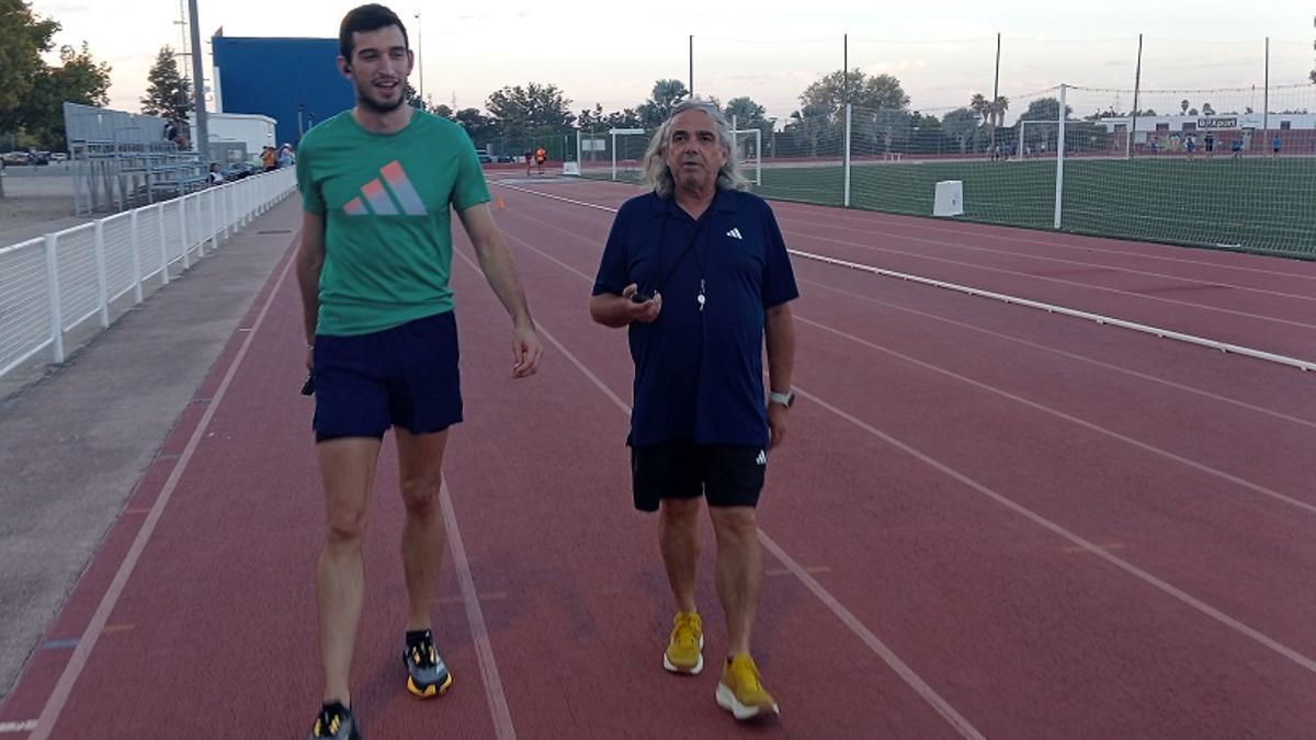 Quique Llopis y Toni Puig, en una imagen del lunes en Oliva