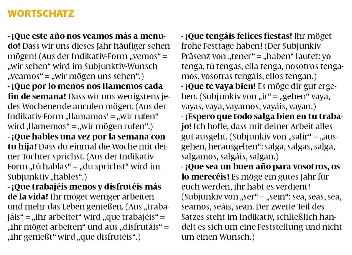 Der Wortschatz zum Thema.