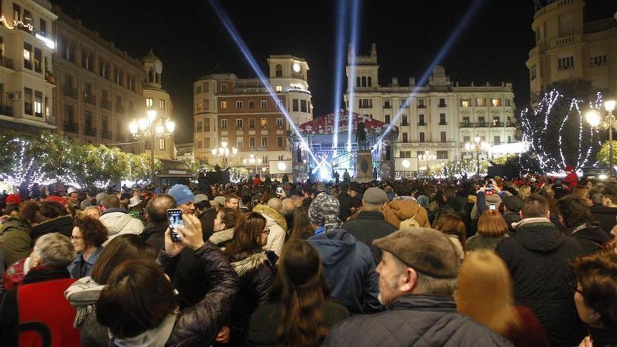 La tradicional fiesta de fin de año en la plaza de las Tendillas, en una imagen de archivo.