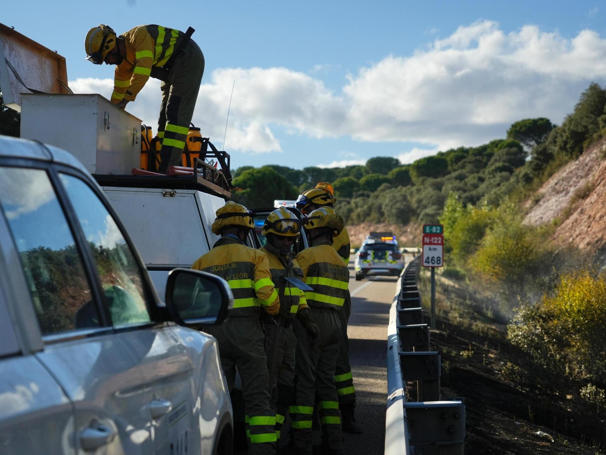 Incendio en el entorno de la Fuente de la Salud de Zamora