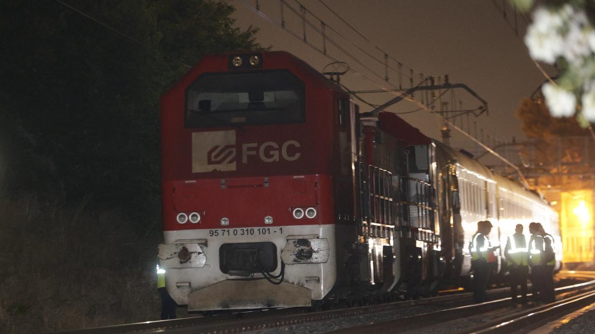 Una imagen de la locomotora  de mercancías siniestrada.