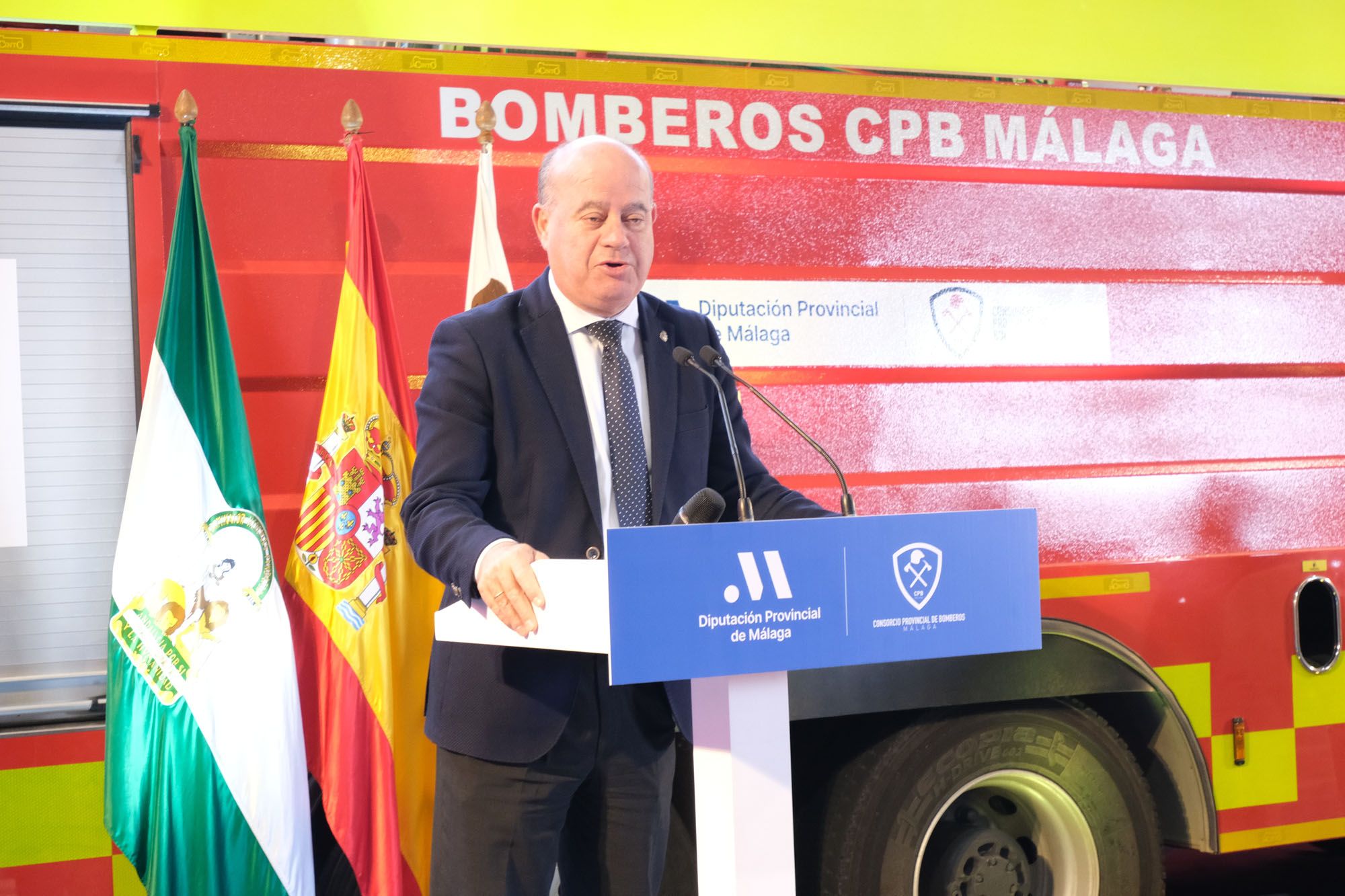 El Consorcio Provincial de Bomberos (CPB) de Málaga celebra el día de su patrón, San Juan de Dios, en el parque de bomberos de Antequera.