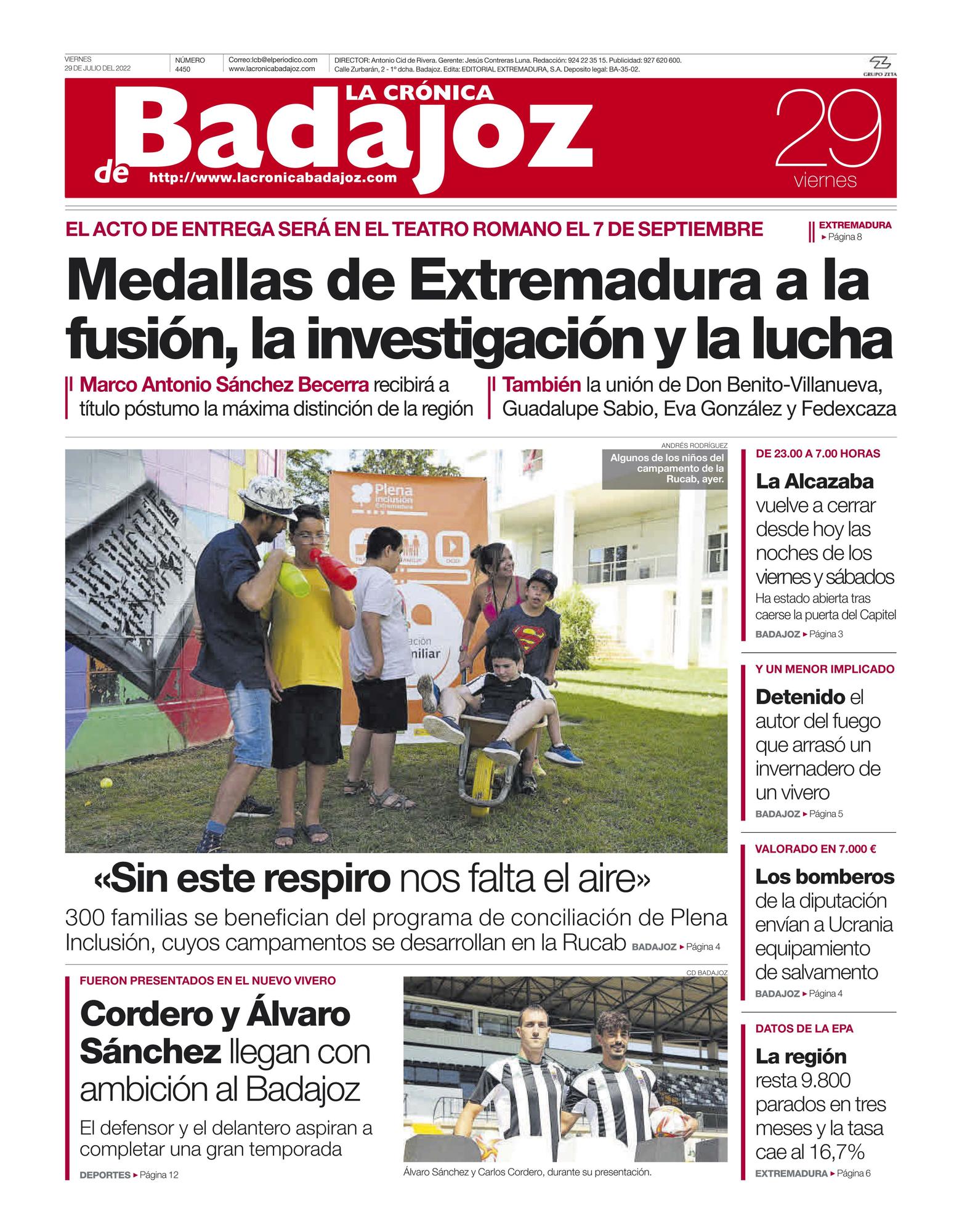 Consulta la portada correspondiente al día 29 de julio del 2022