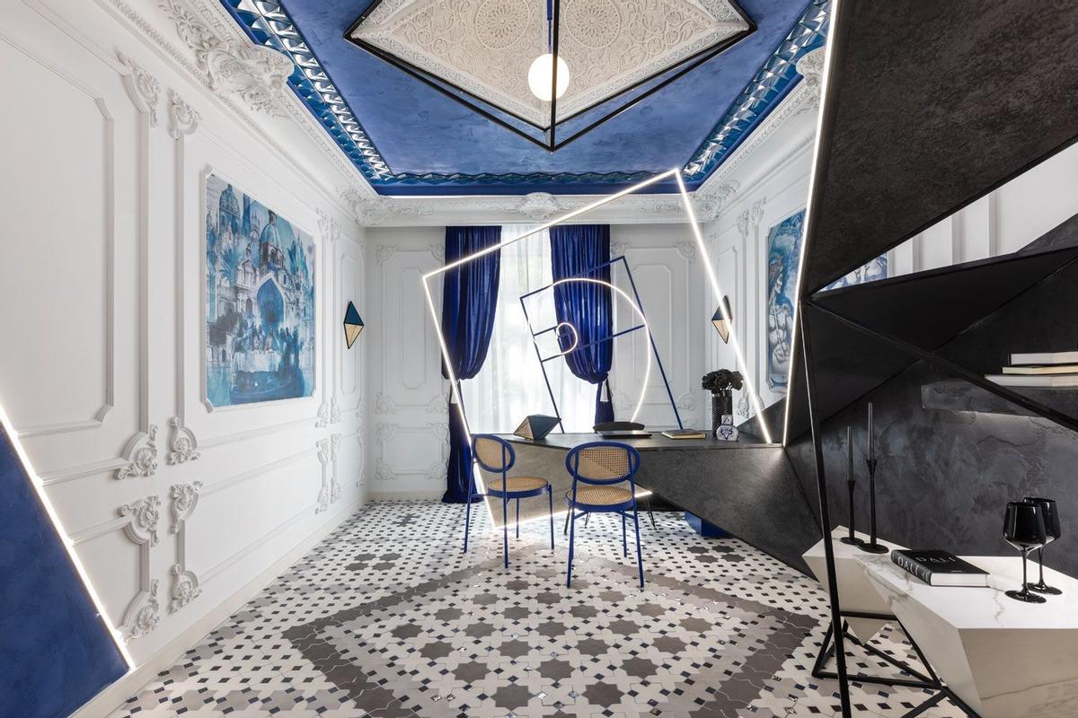 Despacho azul 'Un futuro clásico' en el Espacio Zavan Studio de Casa Decor 2023