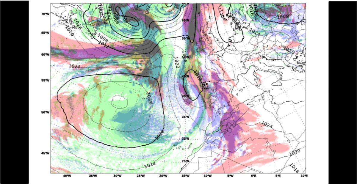 Nubosidad en la península Ibérica prevista para las próximas 24 horas, en las que el tiempo cambiará y regresarán las lluvias.