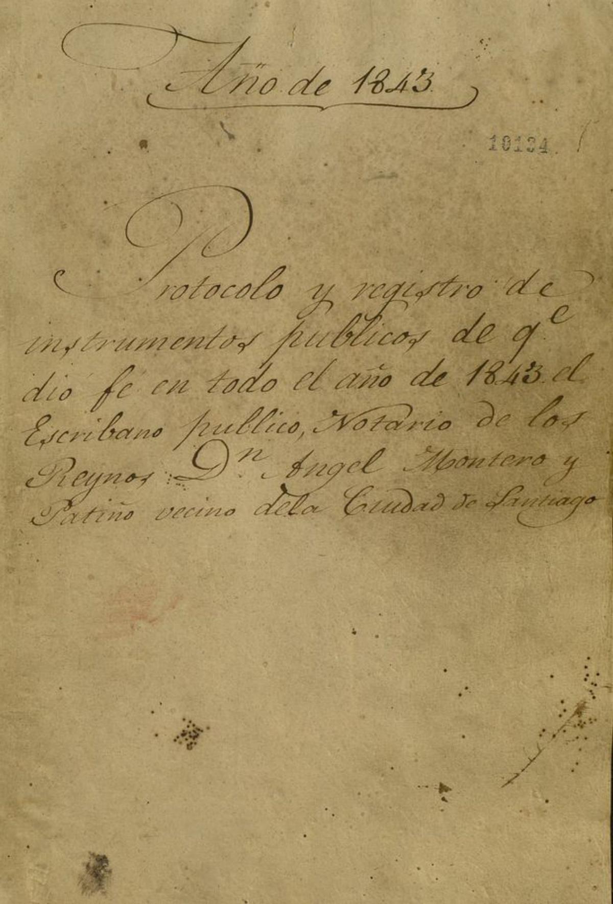 Escritura notarial de 1843 na que Teresa de Castro recoñece a súa filla Rosalía   | FOTO: S. A.