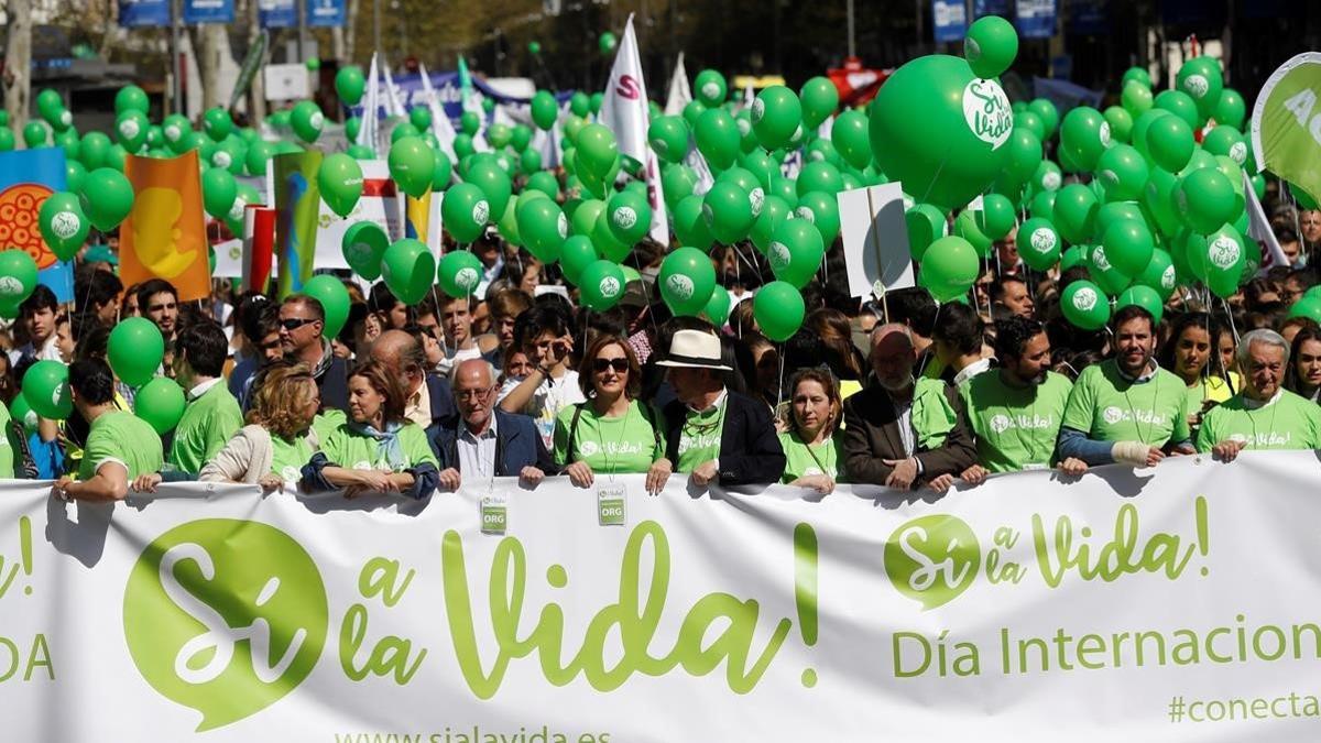 Manifestación contra el aborto en Madrid.