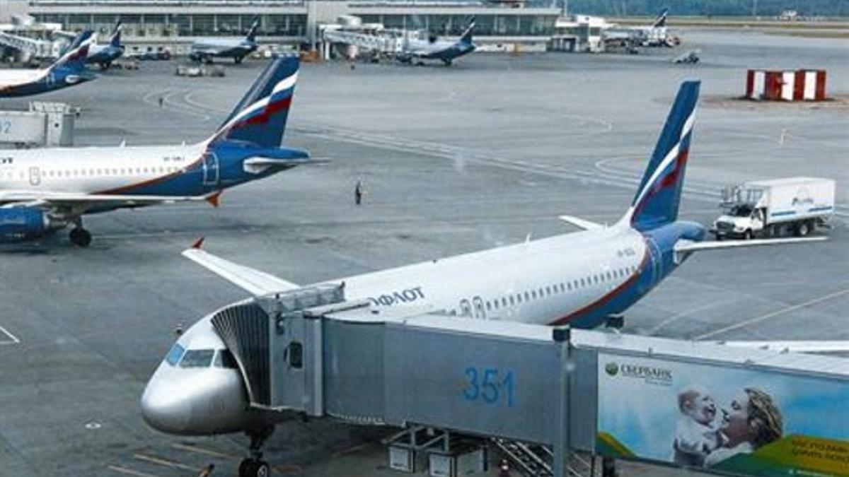 Aviones de la compañía rusa Aeroflot, en el aeropuerto moscovita de Sheremetyevo.