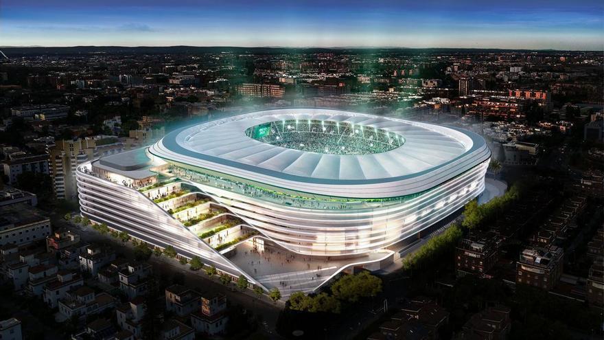 Un edificio con terrazas hacia Heliópolis y una plaza pública con bares y sombra: así quedará el exterior del Benito Villamarín