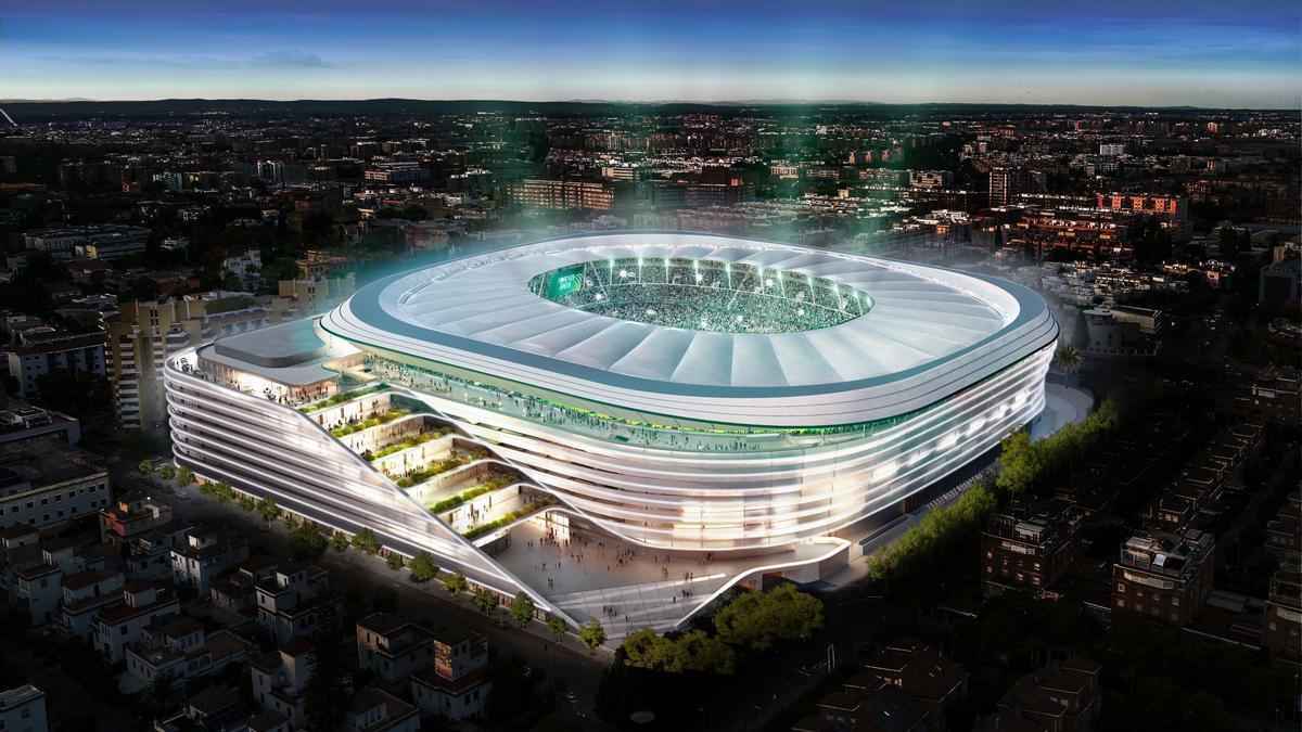 Recreación del exterior del futuro estadio Benito Villamarín, del Real Betis