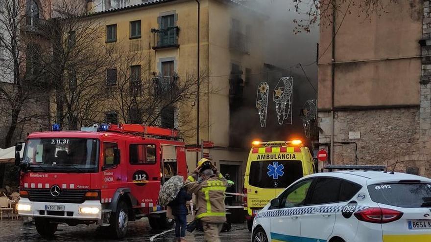 Incendi al restaurant Konig situat al costat de la plaça de Sant Feliu de Girona