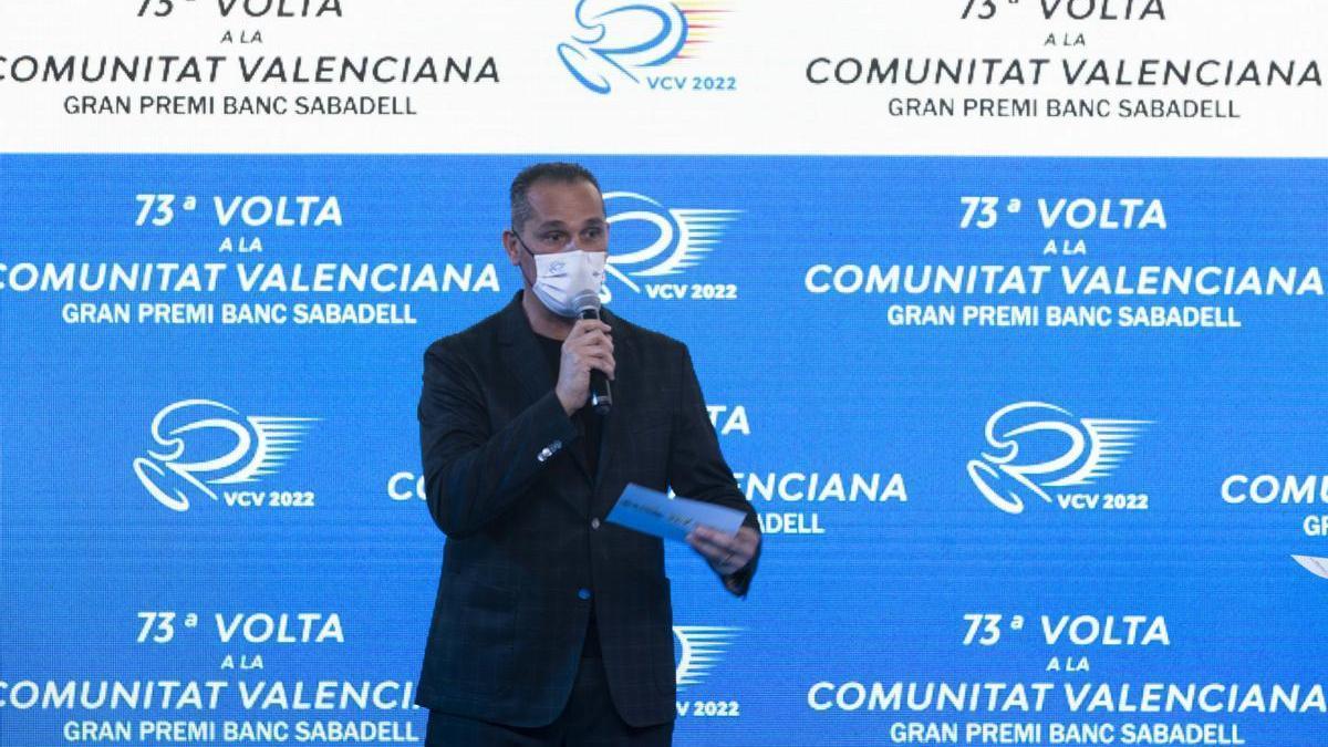 Ángel Casero en la presentación de la 73 vuelta a la Comunitat Valenciana de ciclismo