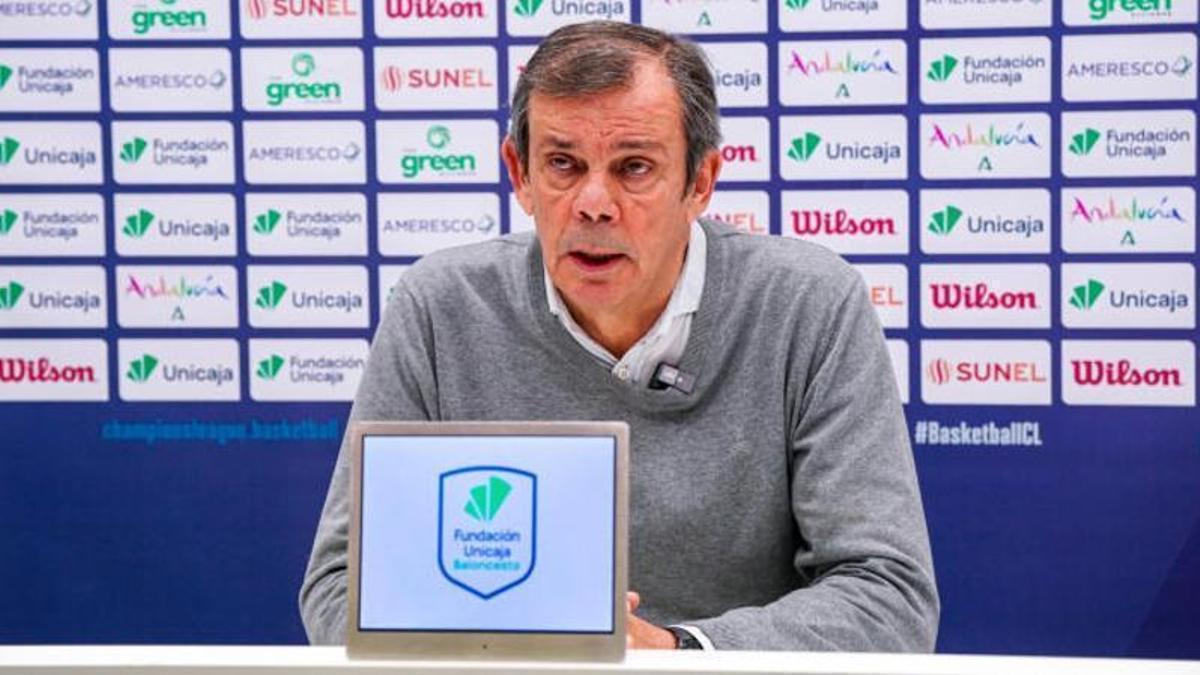 Juanma Rodríguez en la sala de prensa del Martín Carpena.
