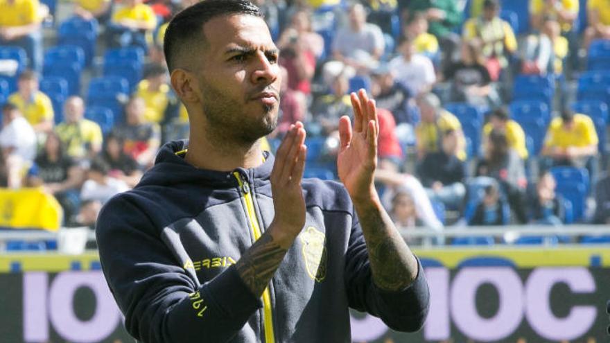 Jonathan Viera, ayer, en el Gran Canaria.