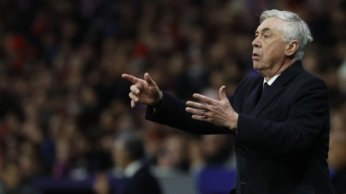 Carlo Ancelotti, durante el partido ante el Atlético