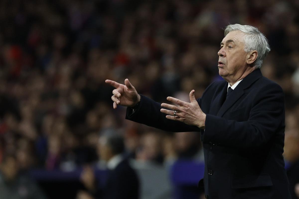 Carlo Ancelotti, durante el partido ante el Atlético