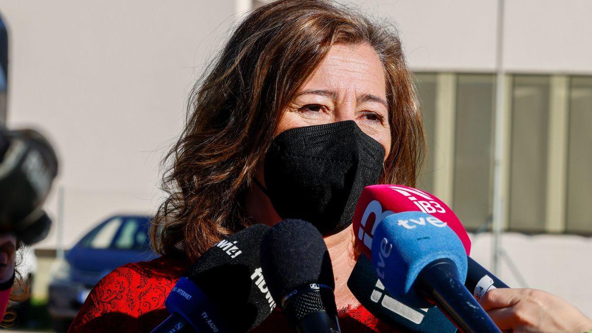 Francina Armengol, hoy tras la rueda de prensa.