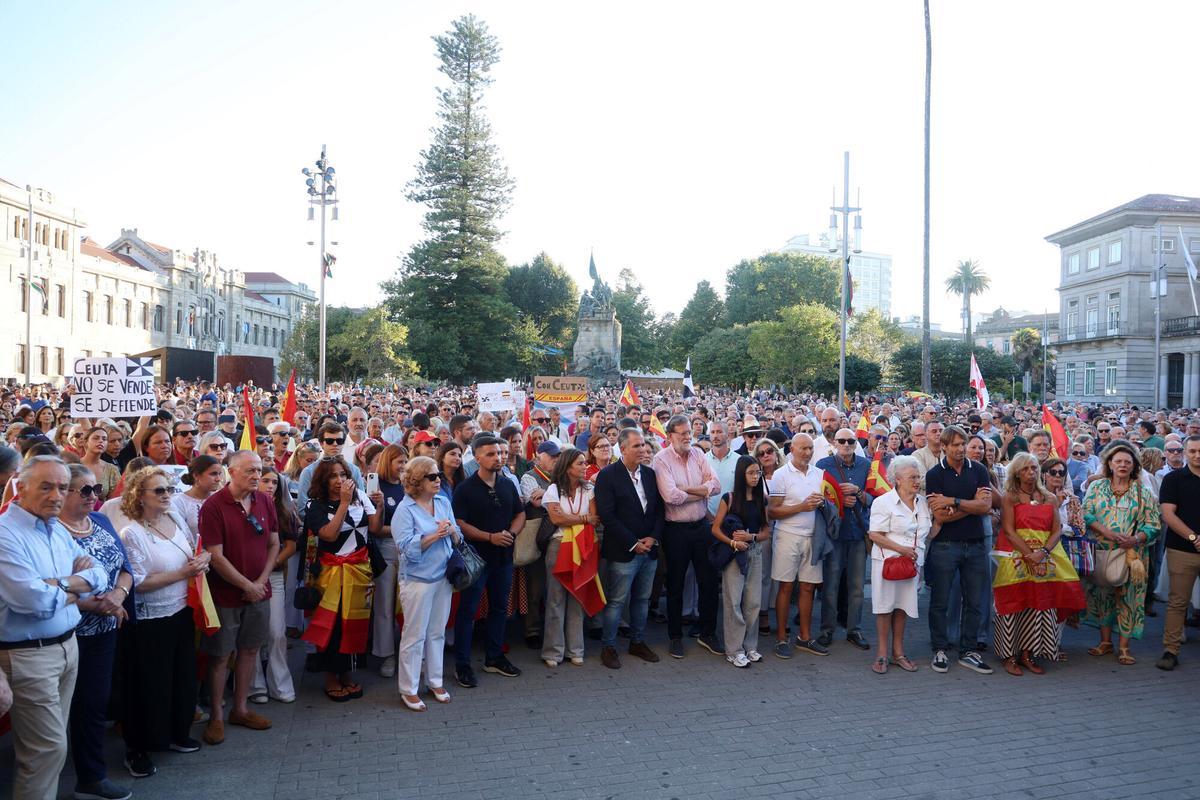 Manifestación por Ceuta en Pontevedra, con Mariano Rajoy