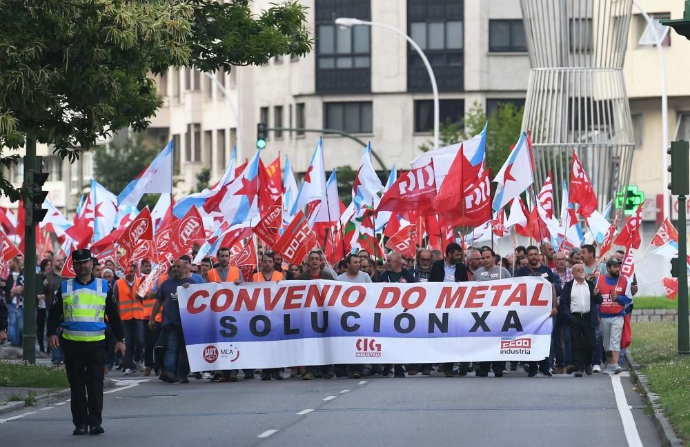 Protesta en A Coruña por el convenio del metal.