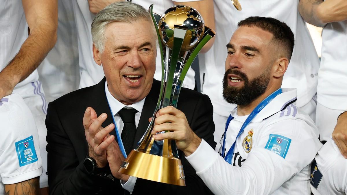 Ancelotti celebrando el título del Mundial de Clubes