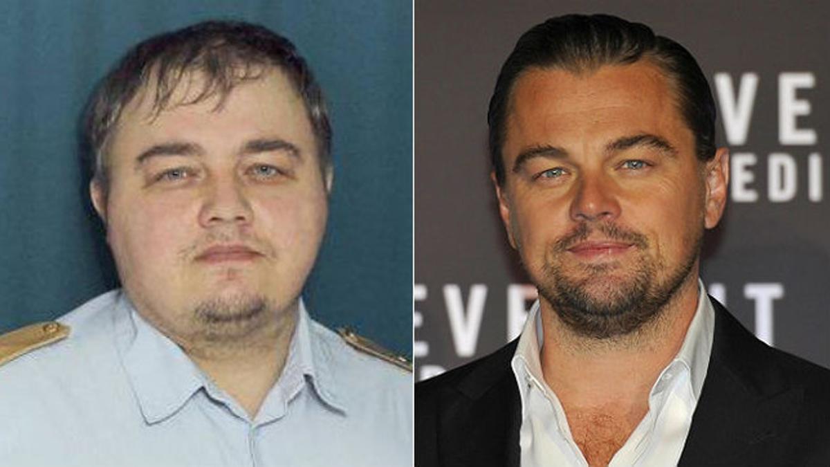 Leonardo DiCaprio y su doble ruso, a la derecha.