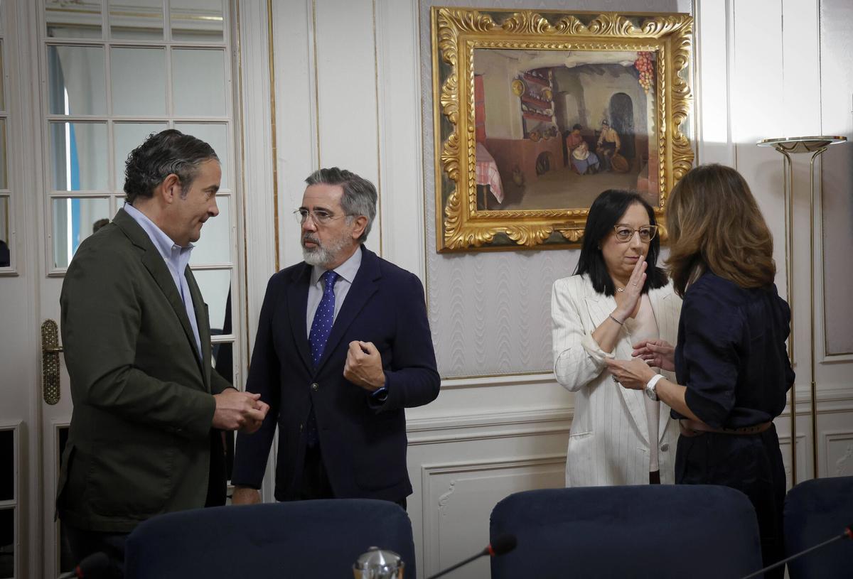 El sindic del PPCV, Fernando Pastor, en la junta de portavoces de este martes en las Corts