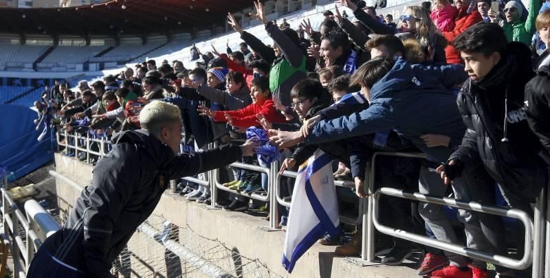 Entrenamiento puerta abierta en La Romareda