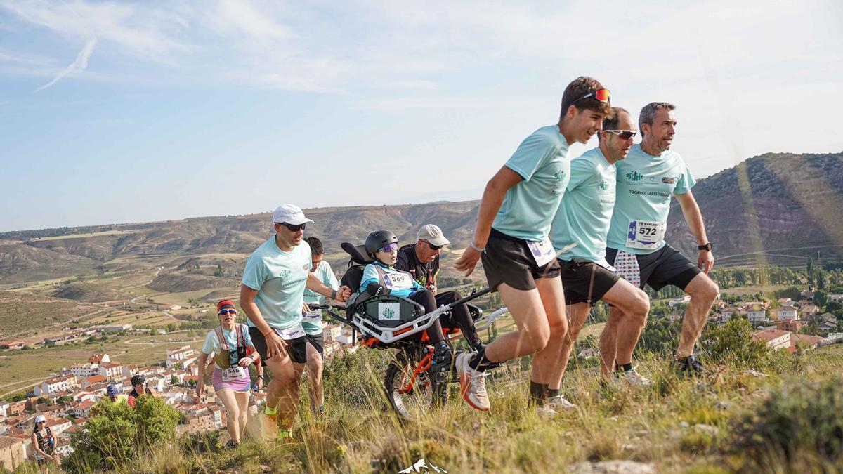 David en un momento de la manzanera Trail Run en la que participó junto a su hermano Héctor.