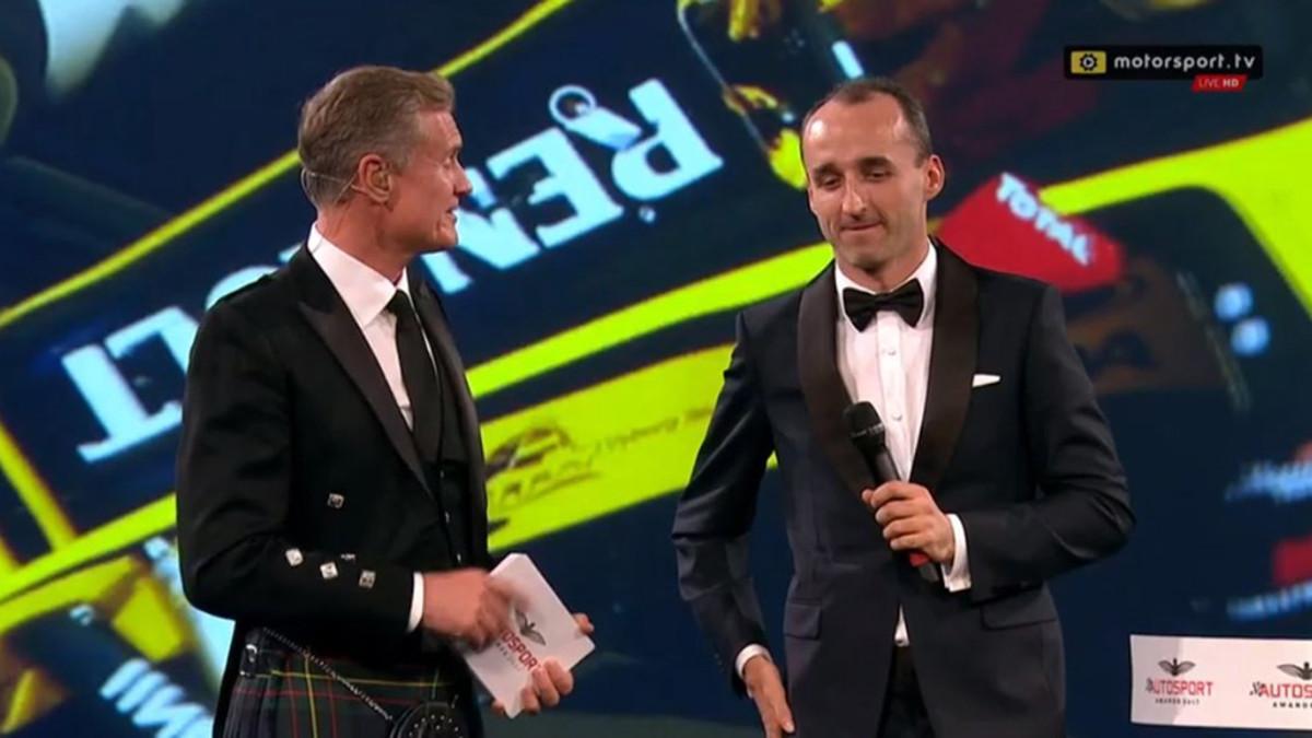Kubica y Coulthard, durante la Gala Autosport