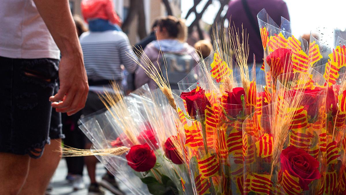 Las rosas, símbolo inseparable de Sant Jordi, siguen siendo uno de los gestos más reconocibles de esta celebración en Catalunya.