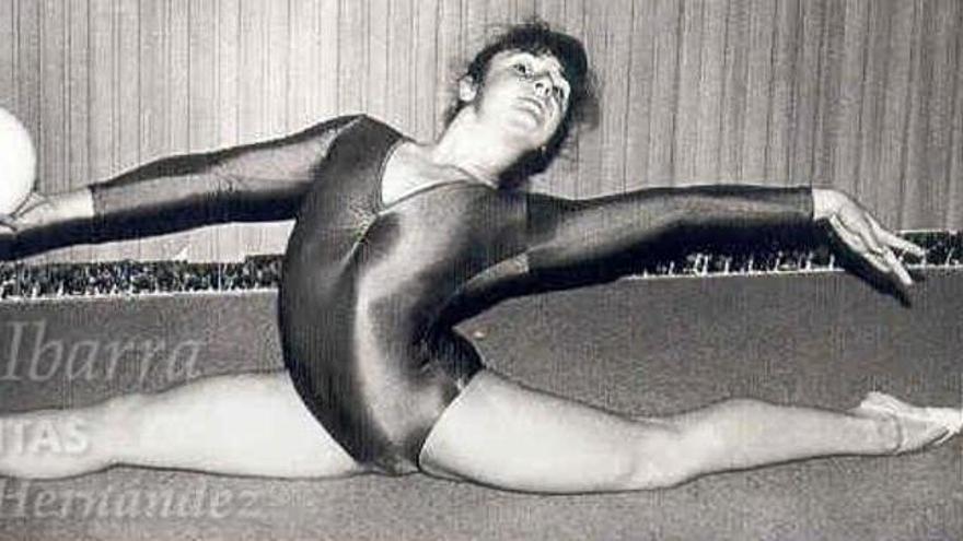 La gimnasta Raquel Cano en uno de los campeonatos que ganó