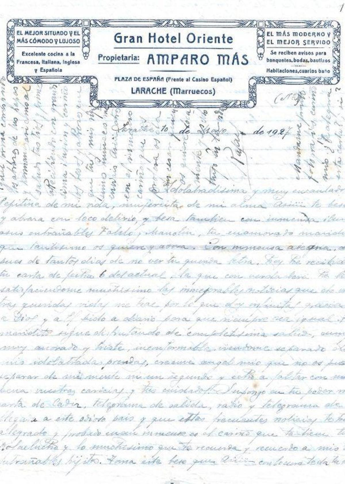 Fragmento de una de las cartas de Rafael. | ARCHIVO PERSONAL DE R.G.V.