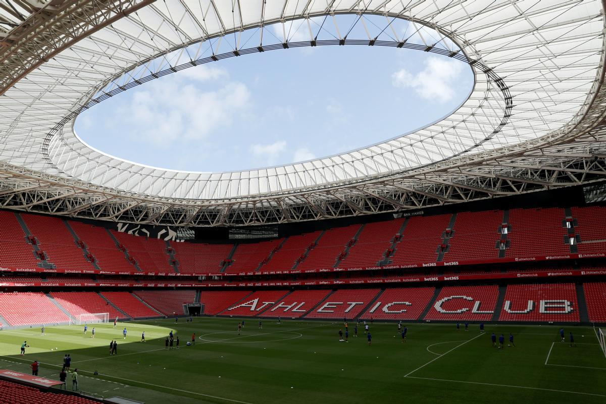 Interior del estadio de San Mamés, en Bilbao.